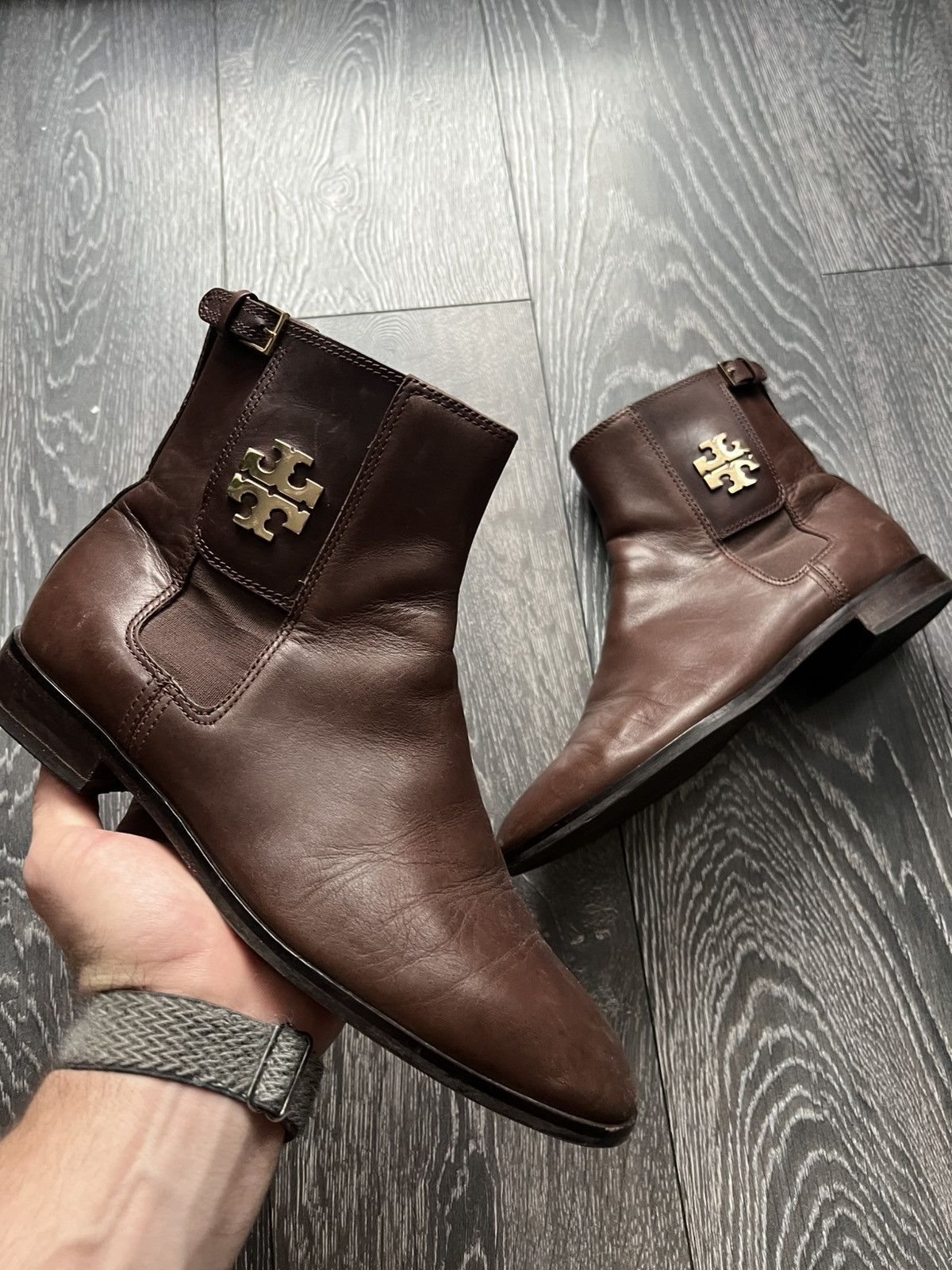 Tory Burch leather chelsea boots