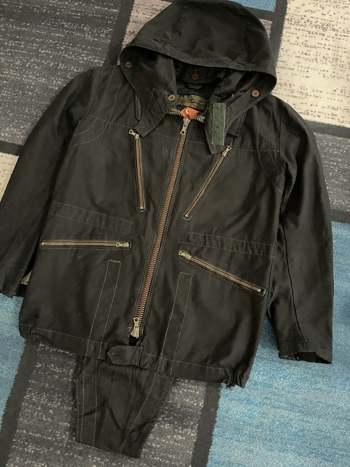 Vintage Vintage C46 70s Swedish Military Hoodie Jacket Size US L / EU 52-54 / 3 - 3 Thumbnail