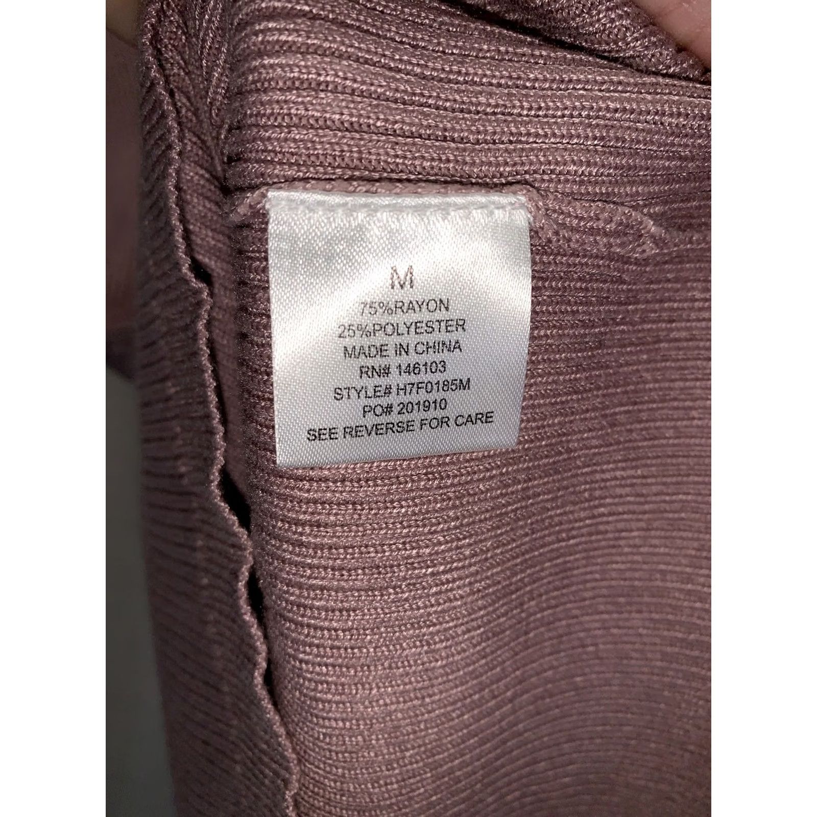 Vintage Pink Rose Hippie Rose Crystal Mauve Key Hole Rib Long Sleeve Shirt NWT Women’s M-4478 Size M / US 6-8 / IT 42-44 - 6 Thumbnail