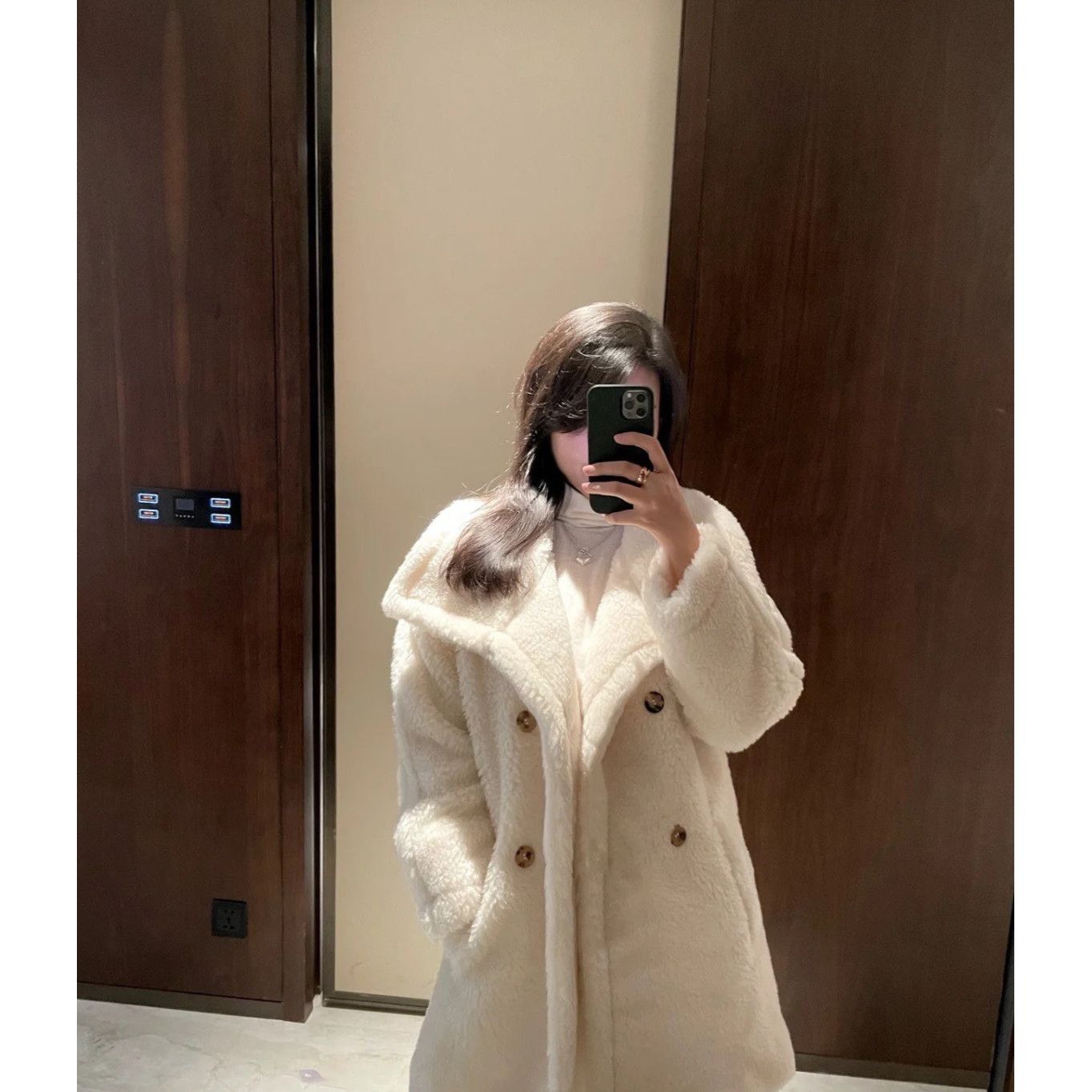 Max Mara Max Mara Womens Cream Double-Breasted Alpaca & Wool Blend Co Size XS / US 0-2 / IT 36-38 - 8 Thumbnail