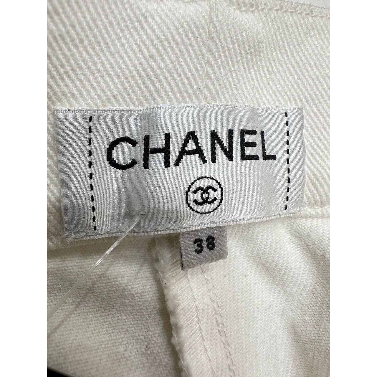 Chanel Elegant Chanel White Cotton Globalization Pants - Size 38 Size 27" / US 4 / IT 40 - 4 Thumbnail