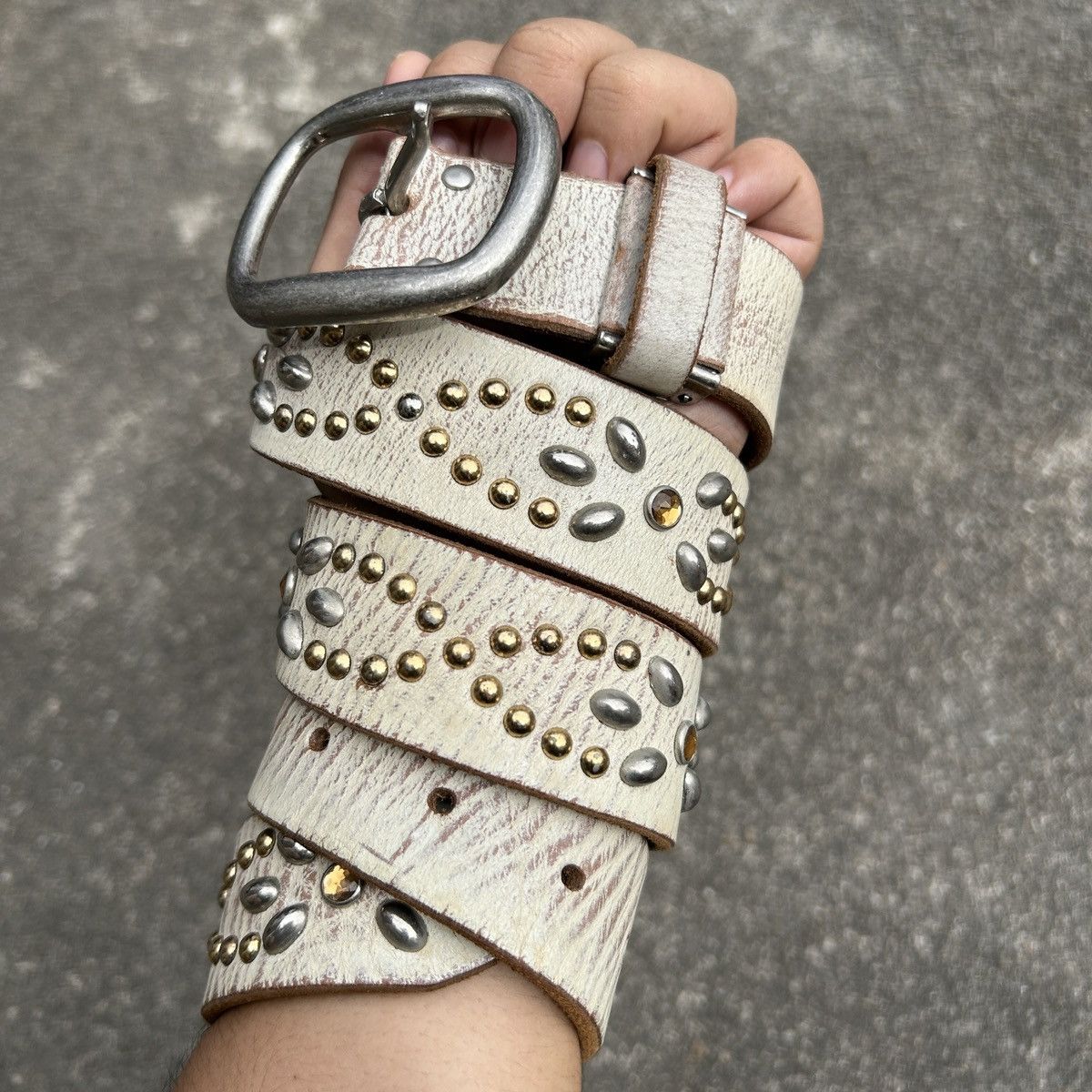 Vintage Vintage studded leather belt (Kapital Style) Size ONE SIZE - 4 Thumbnail