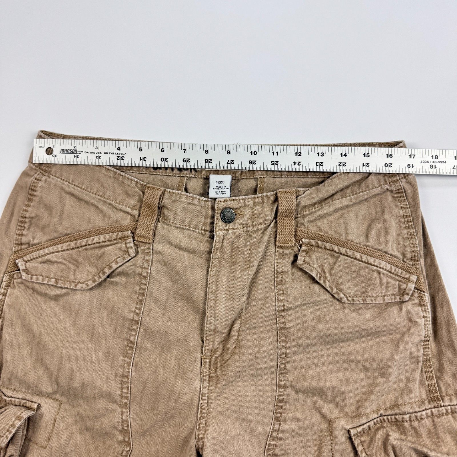 Vintage Baggy Utility Cargo Pants Y2K Rugged Workwear 35x30 Size US 34 / EU 50 - 3 Thumbnail
