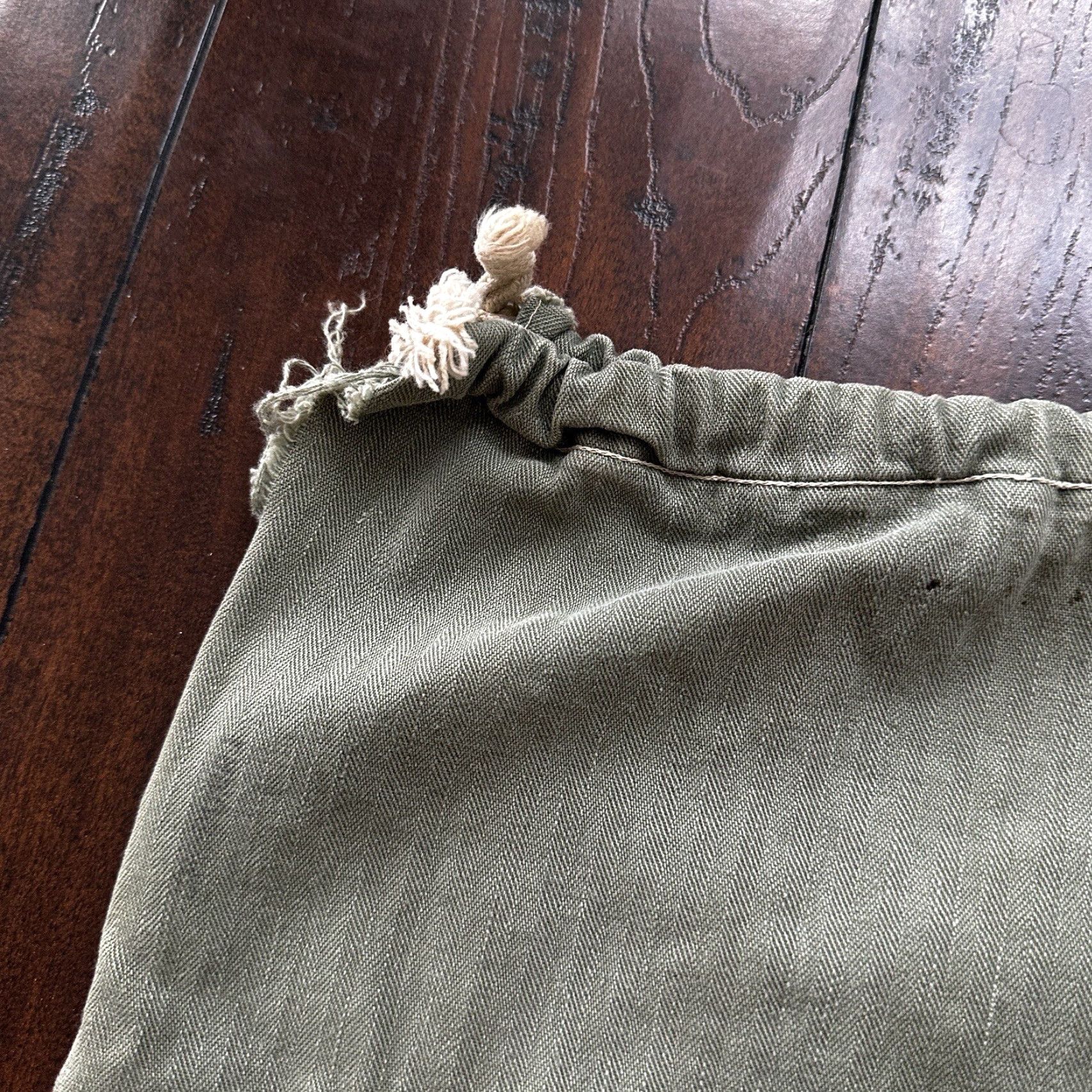 Vintage VTG WWII HBT Garment Laundry Bag Military Denim 1940s 40s 50s Stencil Green Canvas Bag Size ONE SIZE - 3 Thumbnail