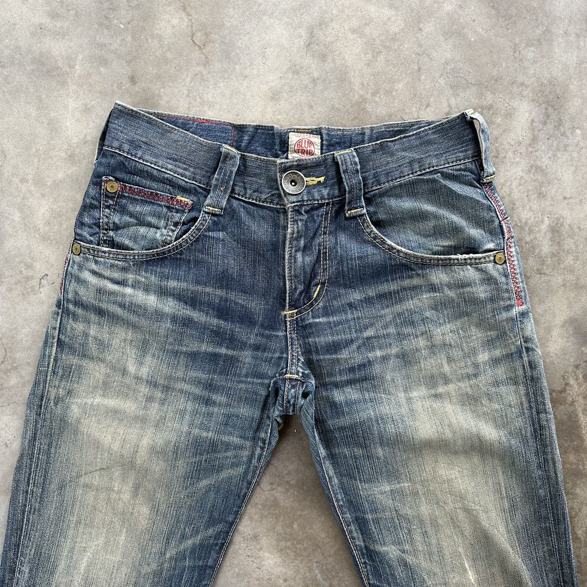 Japanese Brand Vintage Edwin Distressed Faded Rusty Flare Denim Jean Pant Size US 30 / EU 46 - 3 Thumbnail
