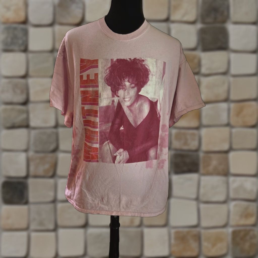 Pinko Whitney Houston Pink Tie Dye Short Sleeve T Shirt 2XL Mens Graphic Print Crew Neck 90s Music Shirt Size US XXL / EU 58 / 5 - 1 Thumbnail
