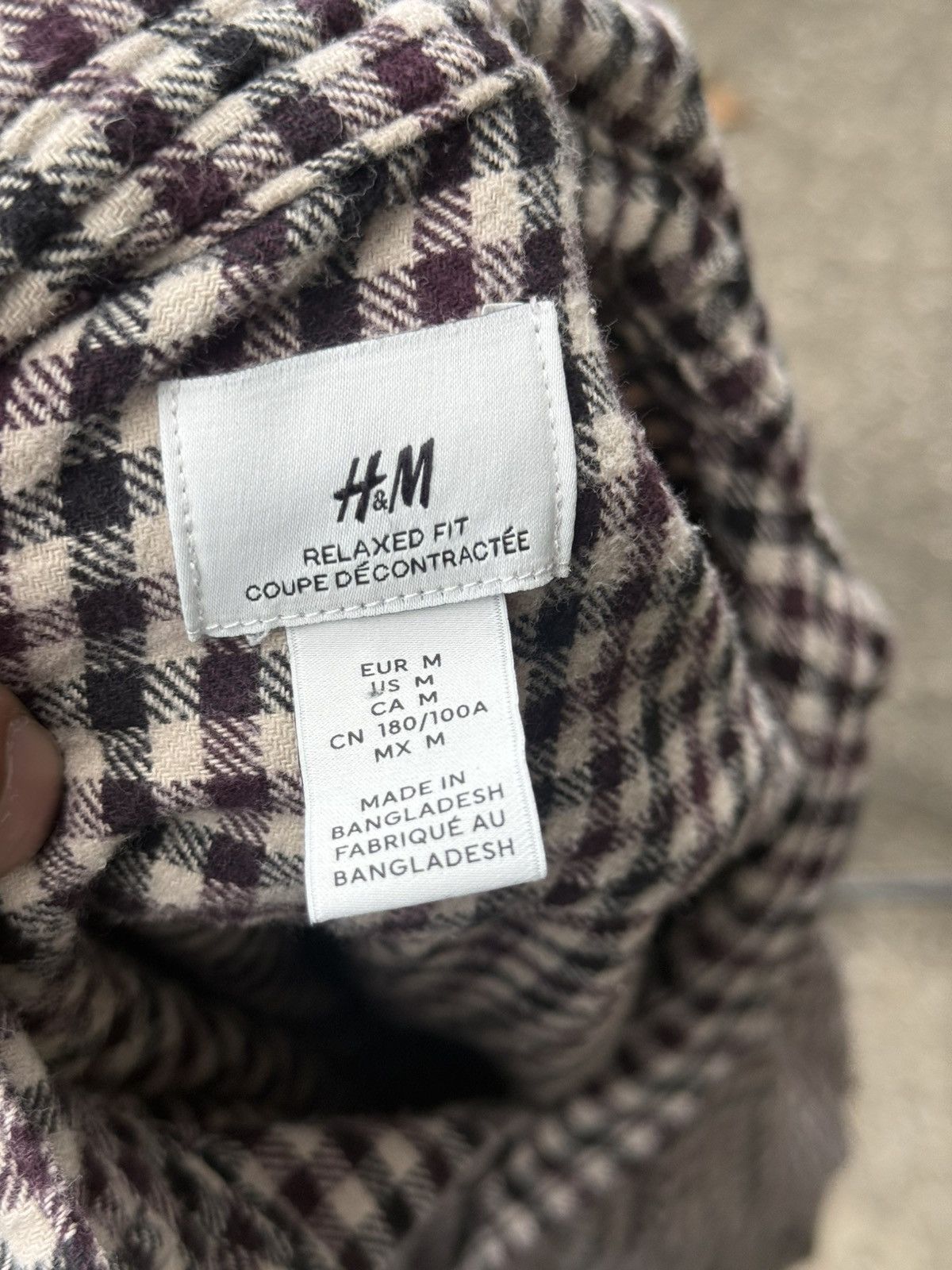 H&M Houndstooth Relaxed Fit Premium Cotton Flannel Shirt Size US M / EU 48-50 / 2 - 3 Thumbnail