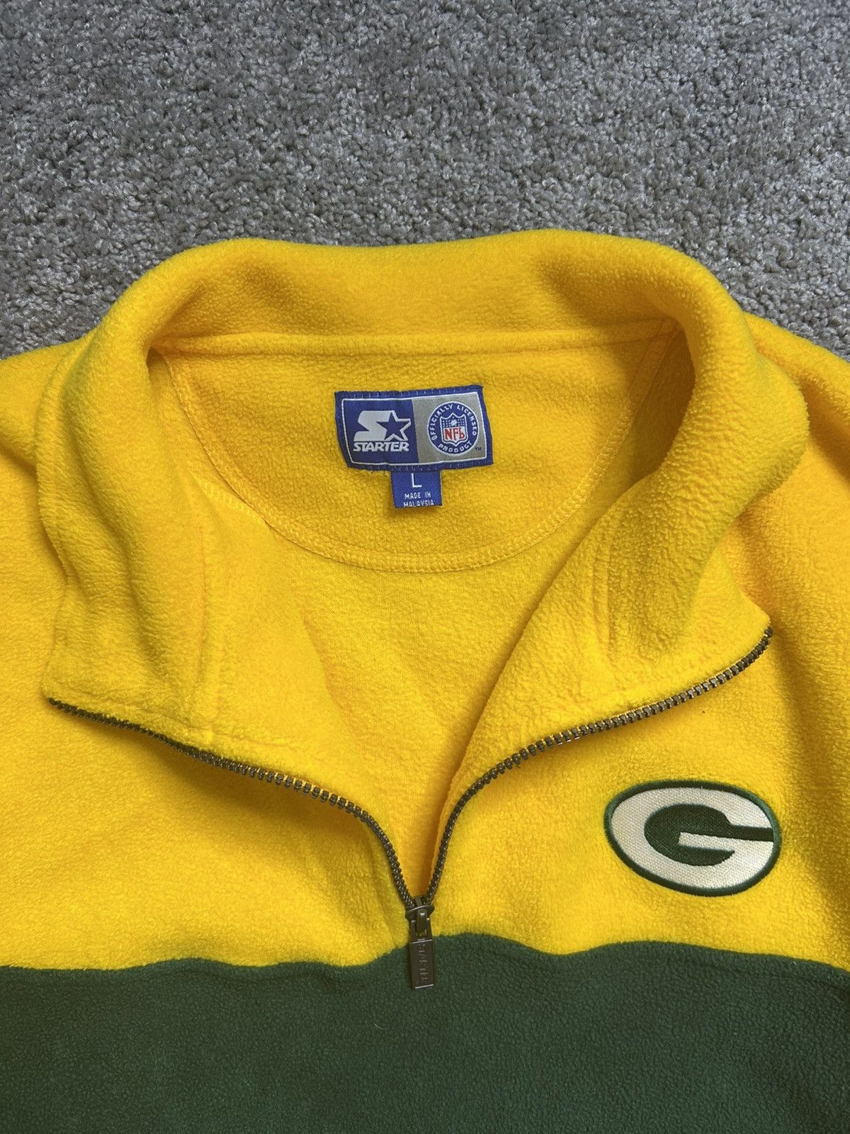 Starter Vintage 90s Starter Green Bay Packers Fleece Quarter Zip Size US L / EU 52-54 / 3 - 3 Thumbnail