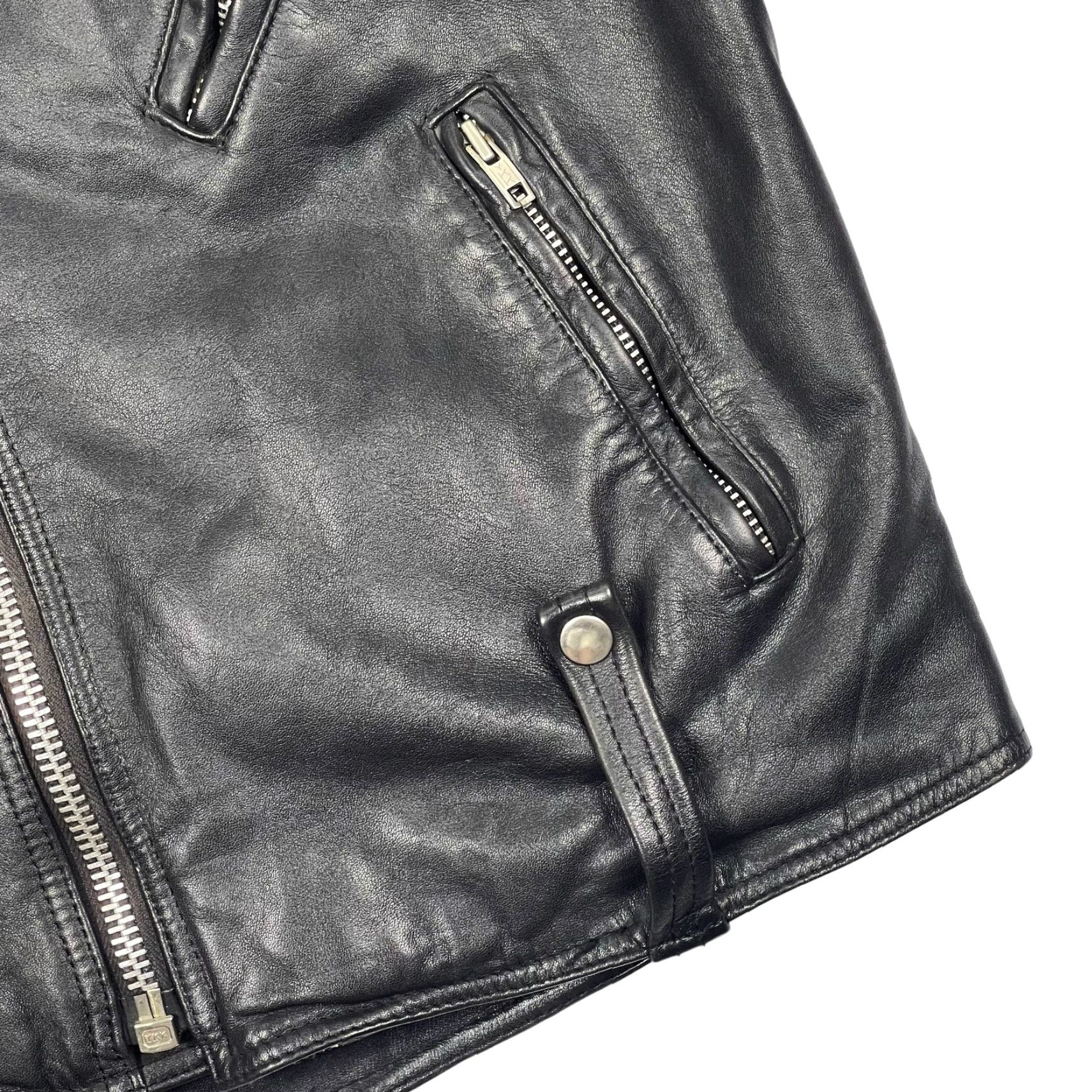 Harley Davidson VINTAGE Harley-Davidson Black Leather Motorcycle Jacket Men’s M Medium 42 Chest Solid Zip Full Collar Pockets Size US M / EU 48-50 / 2 - 5 Thumbnail