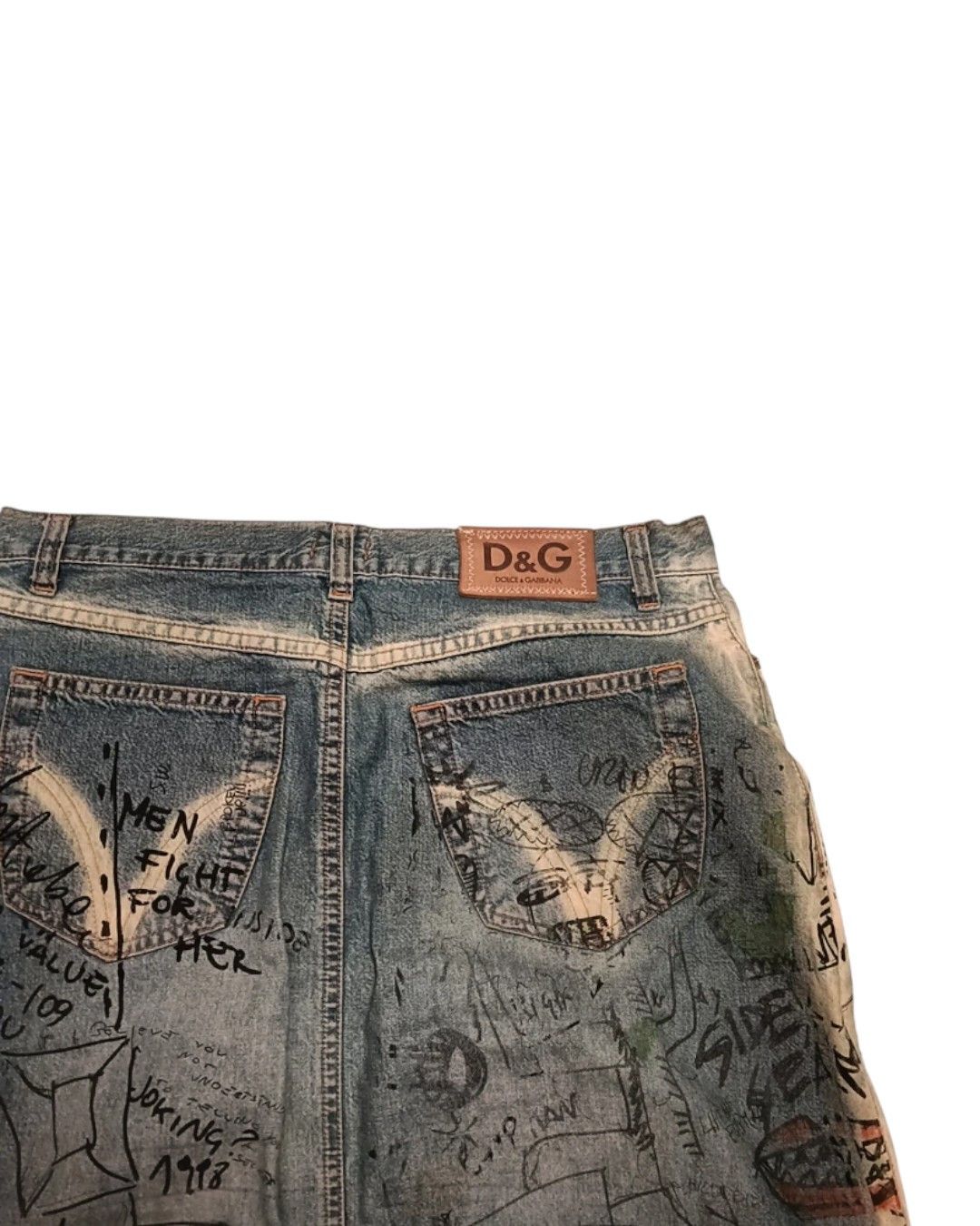 Dolce & Gabbana F/W 2000 GRAFFITI DENIM MAXI SKIRT Size 30" / US 8 / IT 44 - 3 Thumbnail
