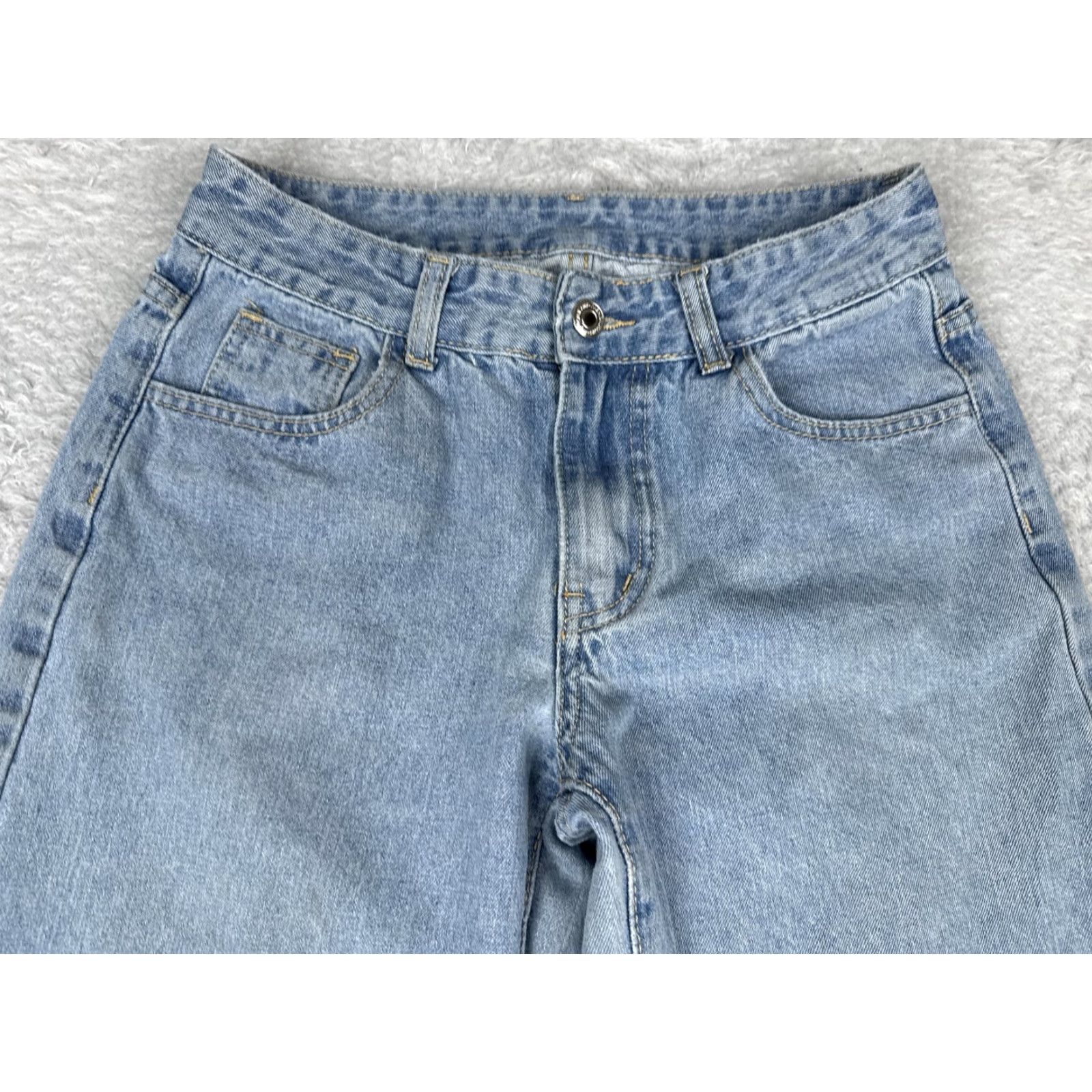 Shein Shein Jeans Women 4 Blue Mod Rise Wide Leg Light Wash Relaxed Denim Cotton 26x29 Size 27" / US 4 / IT 40 - 4 Thumbnail