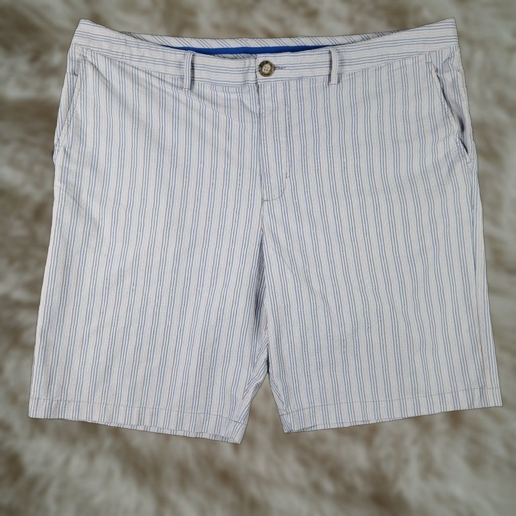Tommy Bahama VINTAGE Tommy Bahama Men's Shorts Size 42 Blue Nylon Flat Front Chino Casual Summer Size US 42 / EU 58 - 1 Thumbnail