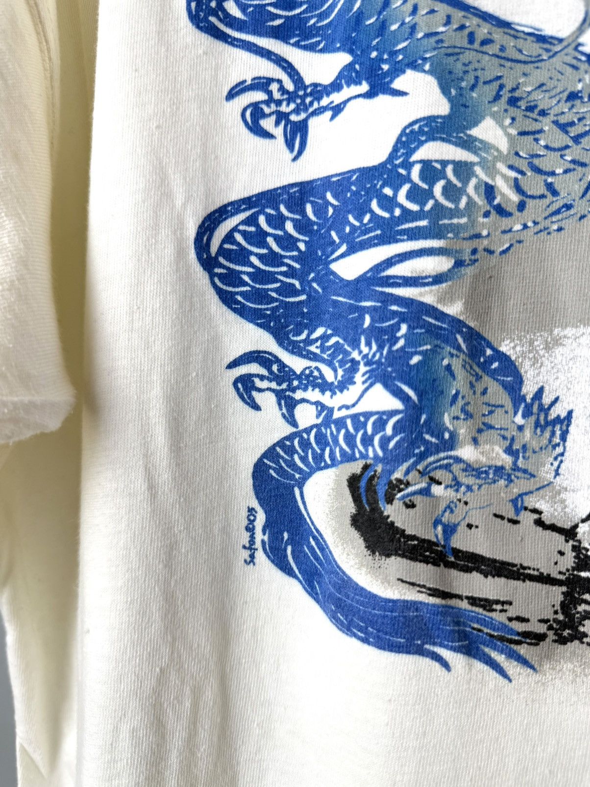 Japanese Brand 80-90’s Vintage Japanese Dragons Wave Surf T Shirt Size US XXL / EU 58 / 5 - 3 Thumbnail