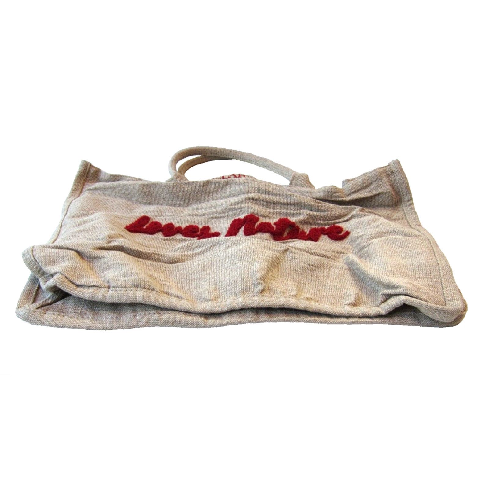 Vintage Clarins Cree Pour Paris Linen Cotton Embroidered Loves Nature Tote Bag - Unisex Adults - Medium - Natural Linen Bag Size ONE SIZE - 4 Thumbnail