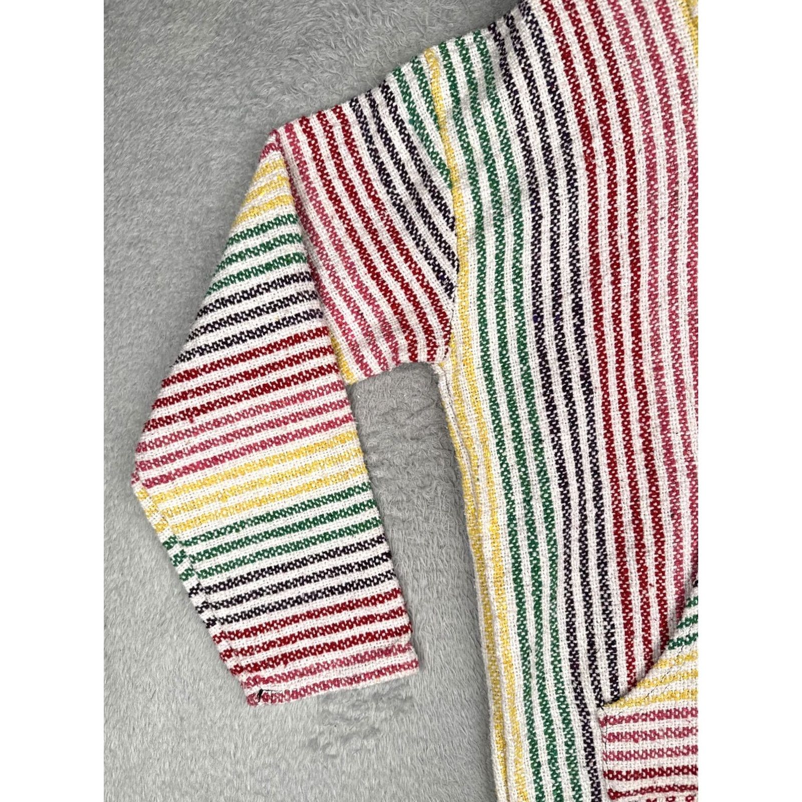 KangaROOS Baja Hoodie Mens Large Multicolor Striped Heavyweight Kangaroo Pocket Hooded V-Neck Hippie Bohemian Festive Shirt? Size US L / EU 52-54 / 3 - 3 Thumbnail