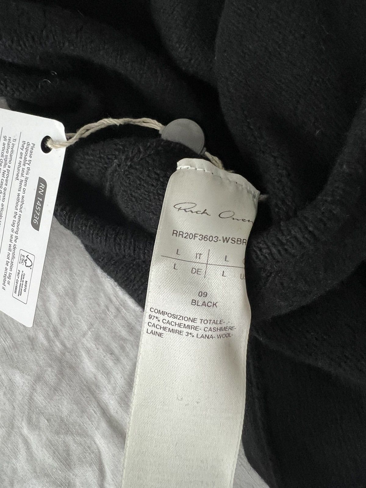 Rick Owens Cashmere opaqueBanana Ziggy cut out sweater jumper knit L XL Size US L / EU 52-54 / 3 - 4 Thumbnail