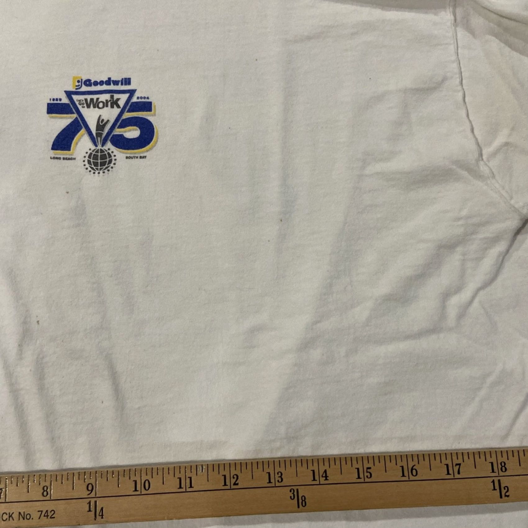 Port & Company Goodwill 75th Anniversary Port & Company T-Shirt Graphic Print White XL Men Crew Neck Short Sleeve Size US XL / EU 56 / 4 - 7 Thumbnail