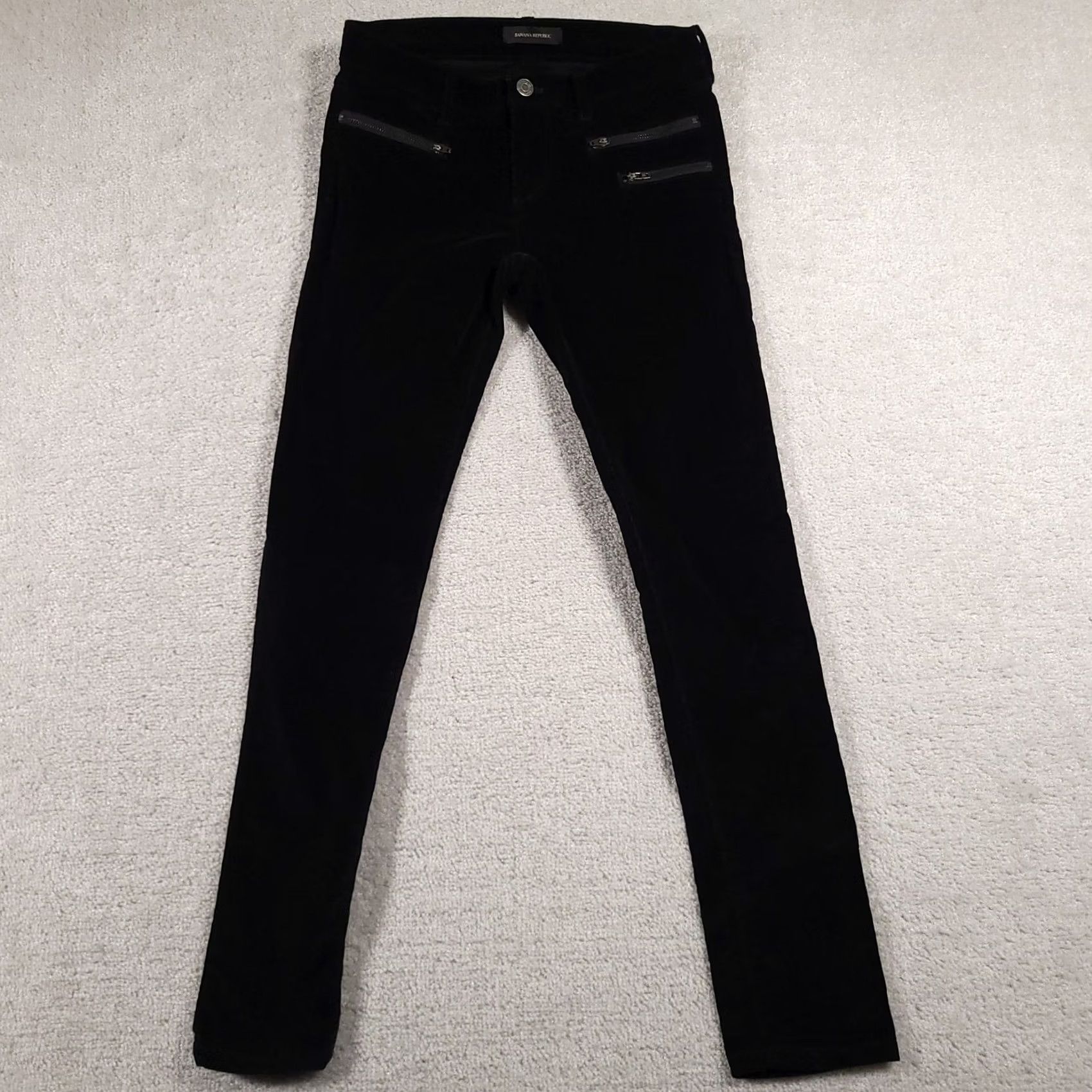 Banana Republic Banana Republic Pants Womens 26 Black Corduroy Skinny High Rise Moto Zipper Pockets Jazzed by Logo Womens Size 26" / US 2 / IT 38 - 2 Thumbnail