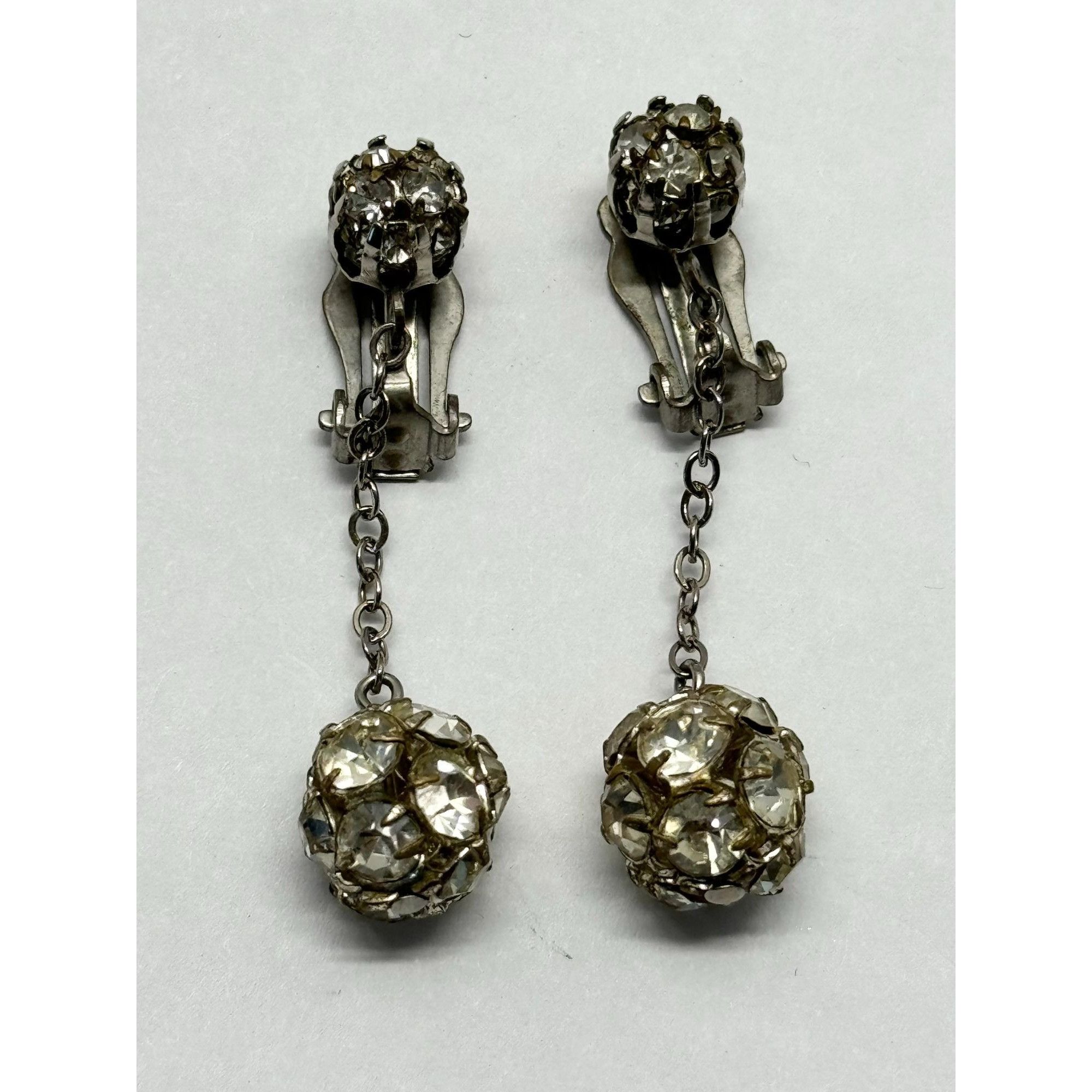 Vintage Vintage rhinestone ball drop earrings Size ONE SIZE - 5 Thumbnail