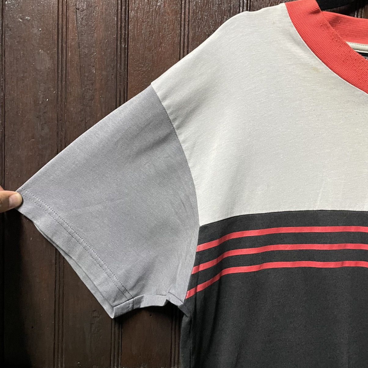 Fox Racing 🔥Vintage Fox Racing Motocross Tricolour Striped V Neck Tee Size US M / EU 48-50 / 2 - 5 Thumbnail