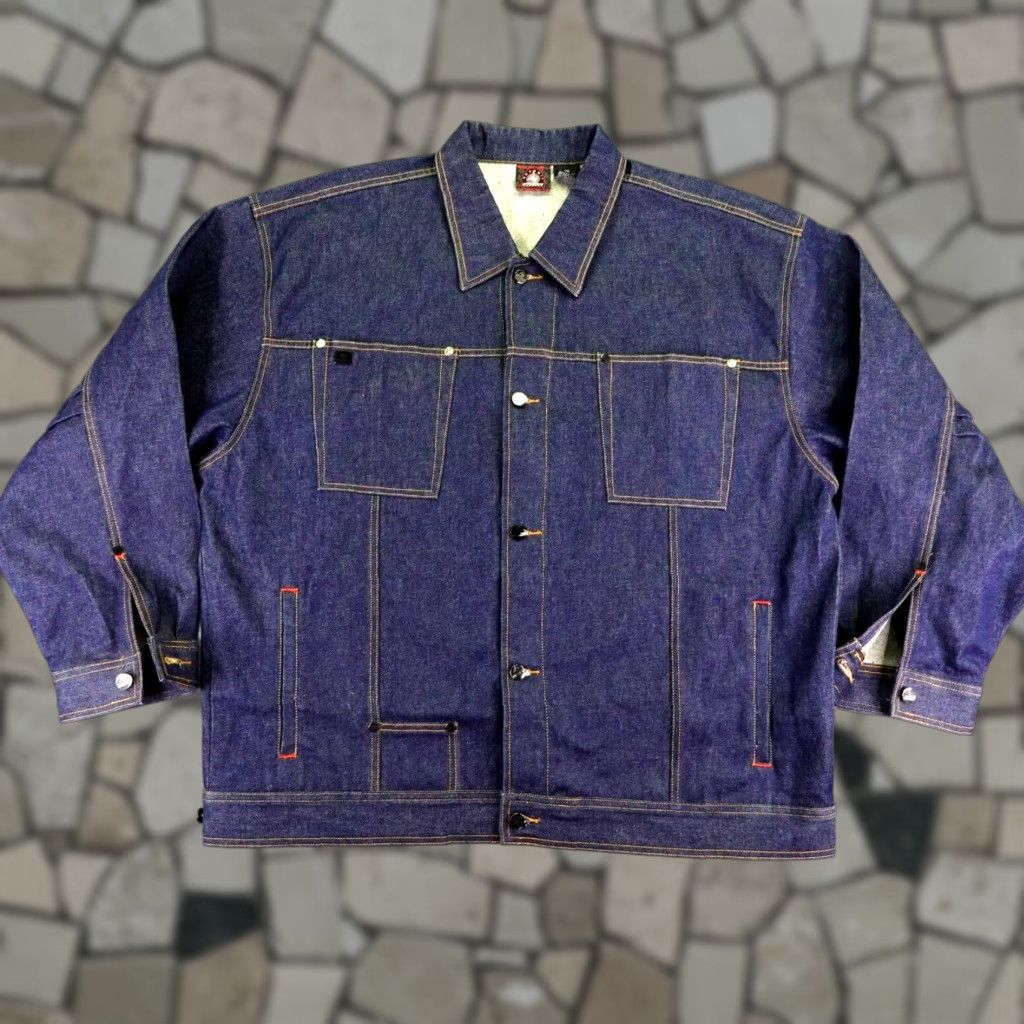 Vintage VINTAGE Al Wissam Denim Jacket Mens 2XL Blue Casual Hip Hop Art Music Overcoat Size US XXL / EU 58 / 5 - 1 Thumbnail