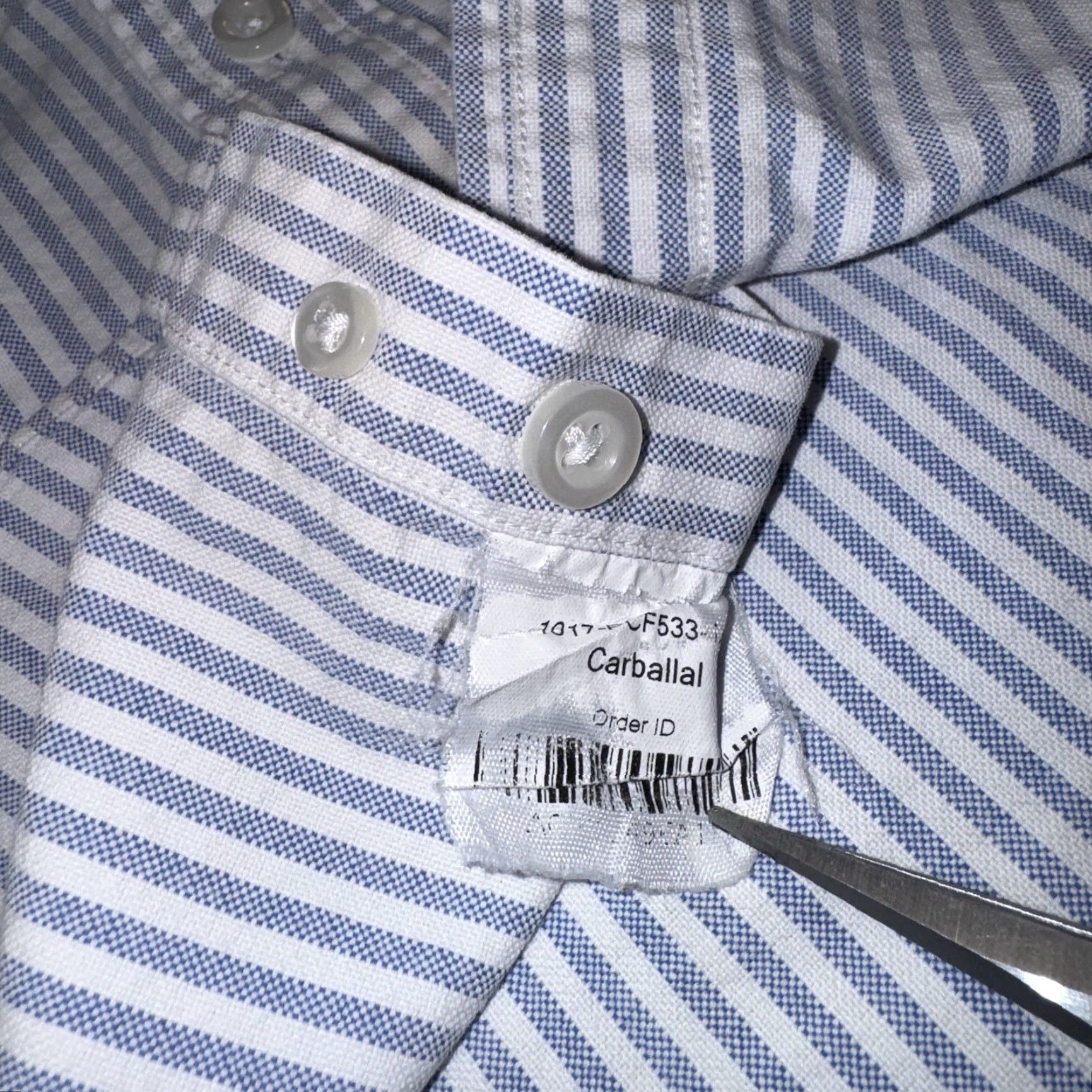 Proper Cloth Proper Cloth Button Shirt XXL Blue Stripe Lightweight Cotton Oxford Mens Button-Up Collared Long Sleeve Size US XXL / EU 58 / 5 - 7 Thumbnail