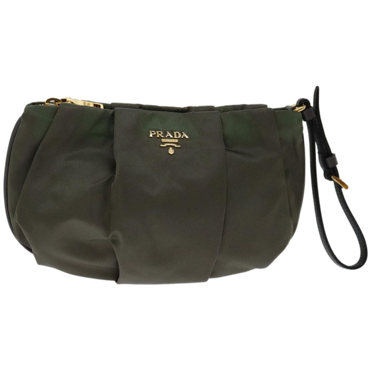 image of Prada Pouch Nylon Khaki Auth Bs12302, Women's