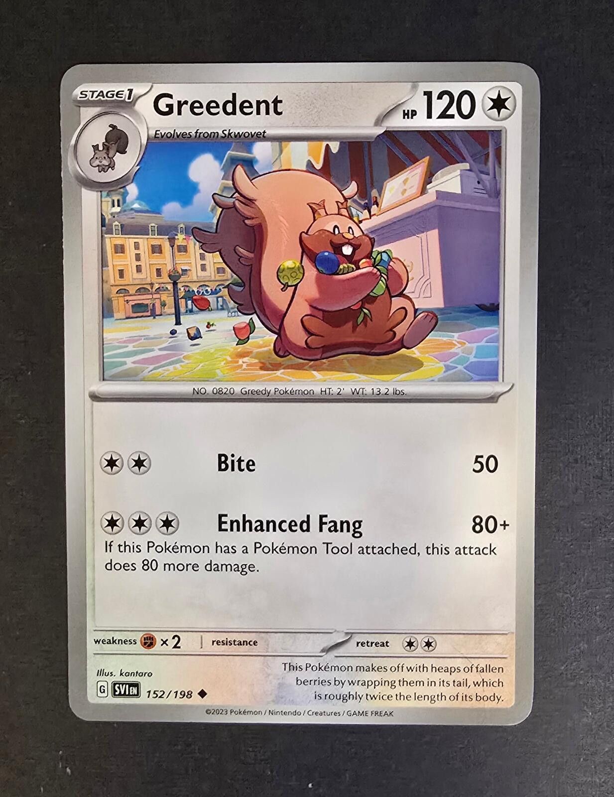 Pokemon Greedent trading card Pokémon Scarlet & Violet Base Set. Size ONE SIZE - 1 Thumbnail