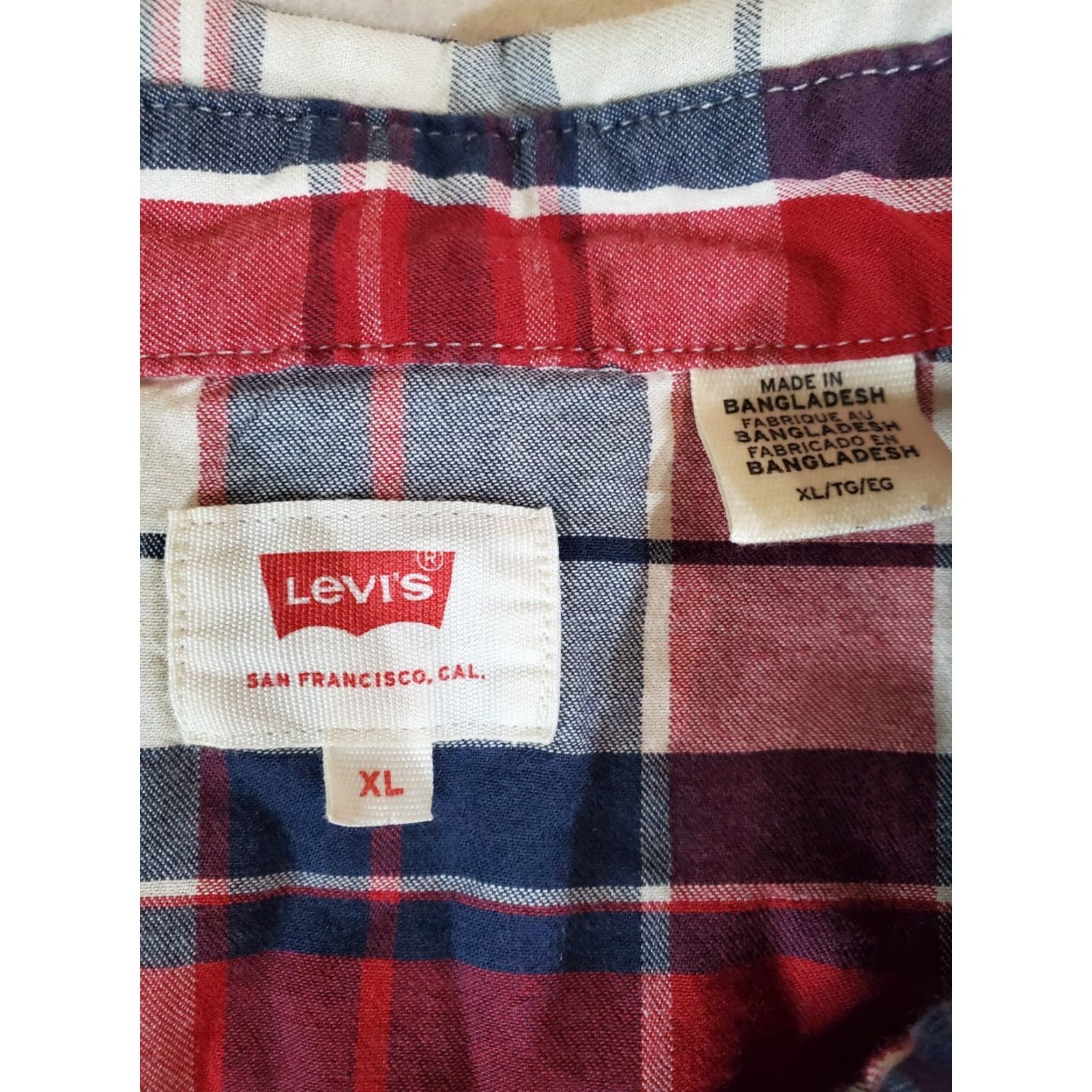 Levi's VINTAGE Levi's Signature Red Plaid Pearl Snap Button-Up Western Shirt Mens XL Size US XL / EU 56 / 4 - 6 Thumbnail