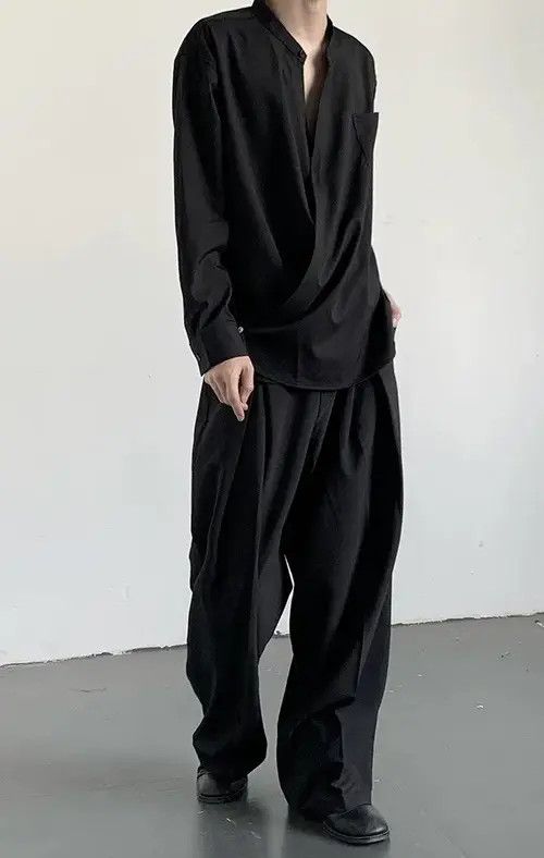 Japanese Brand Mayuzumi x Shii Cleanfit retro fashion wrap shirt Size US XL / EU 56 / 4 - 4 Thumbnail