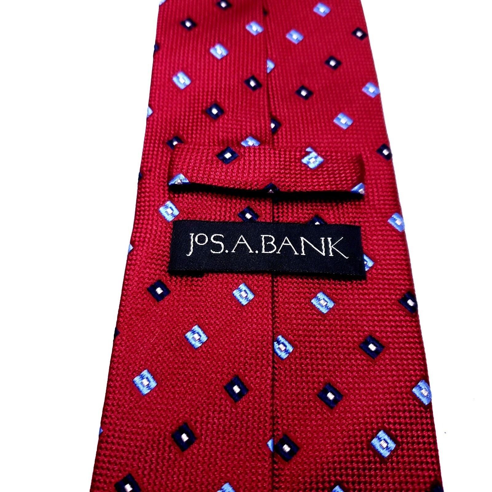 Jos. A. Bank Jos A Bank Silk Tie Red Woven Geometric Size ONE SIZE - 3 Thumbnail