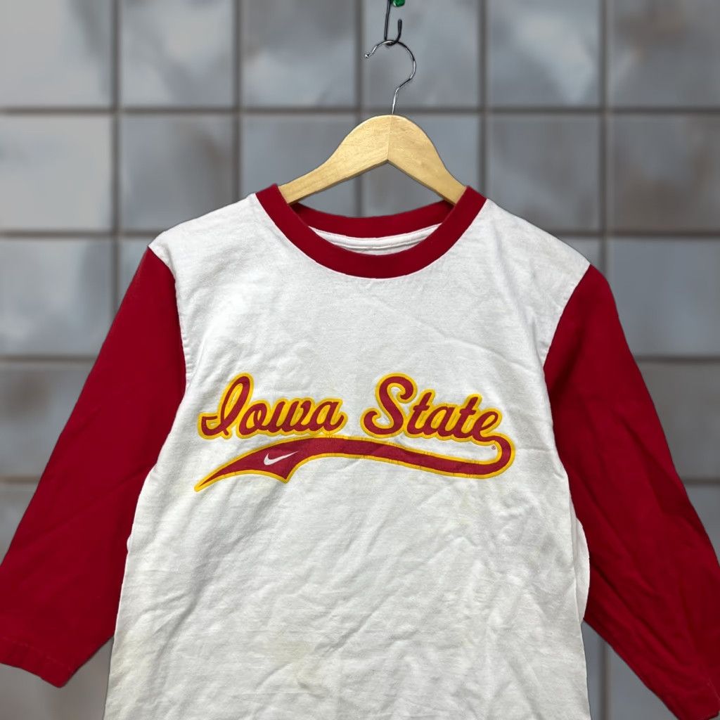 Nike VINTAGE Nike Iowa State Cyclones 3/4 Sleeve Shirt S Mens Small White 90s Cyclones Swoosh Size US S / EU 44-46 / 1 - 1 Thumbnail