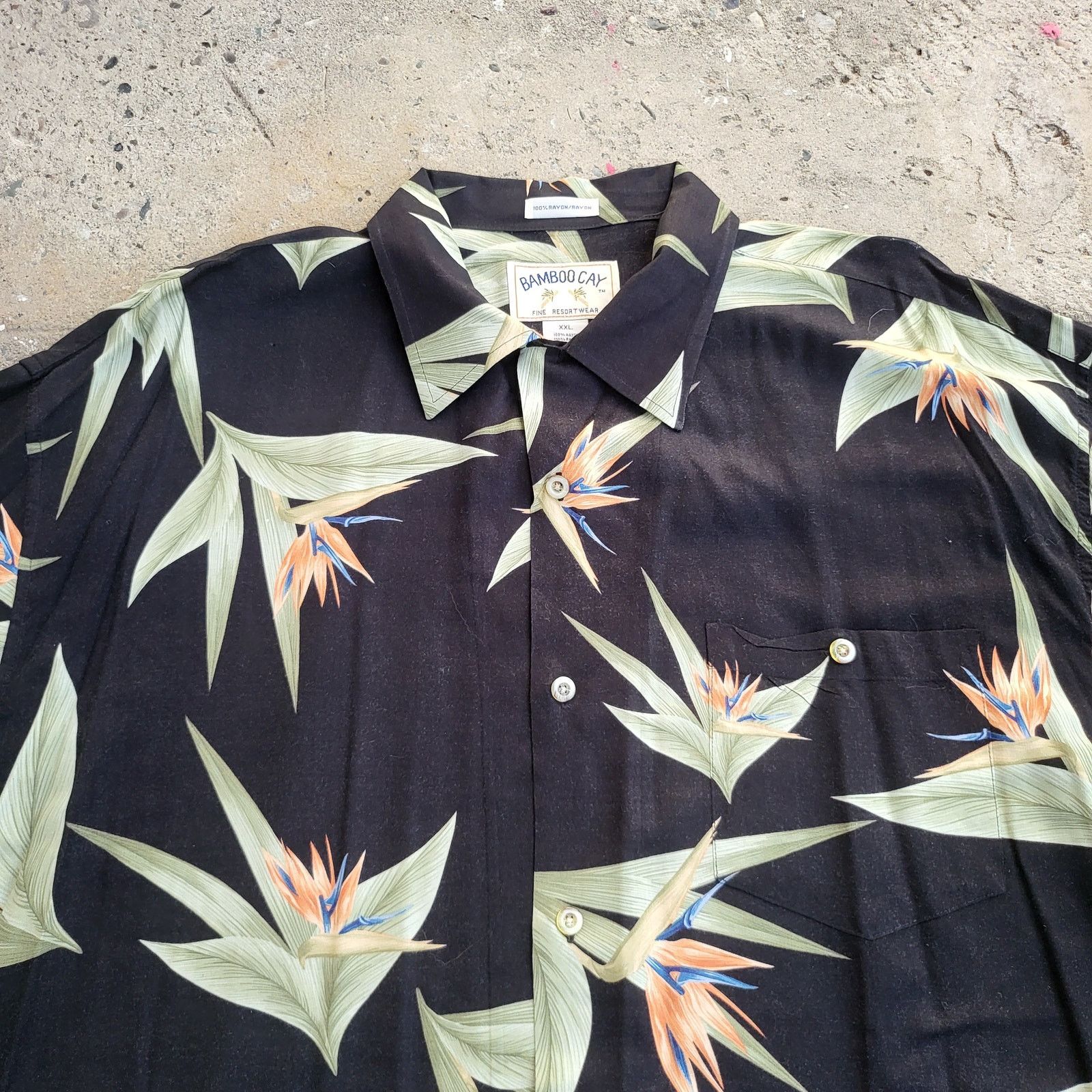 United Bamboo Vintage Bamboo Cay Hawaiian Shirt Size 2XL XXL Black Rayon Size US XXL / EU 58 / 5 - 2 Thumbnail