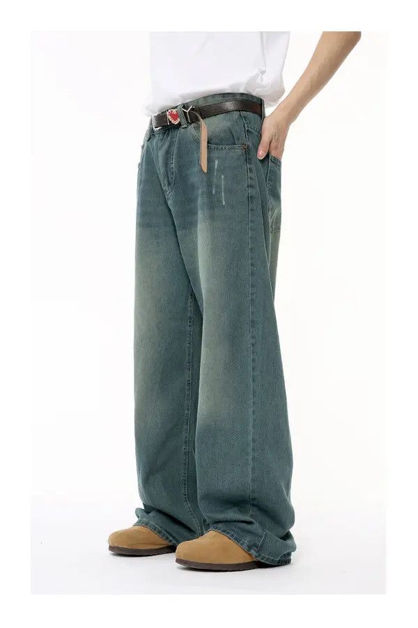 Japanese Brand Kusuno x Airi Vintage distressed loose straight-leg jeans Size US 32 / EU 48 - 5 Thumbnail