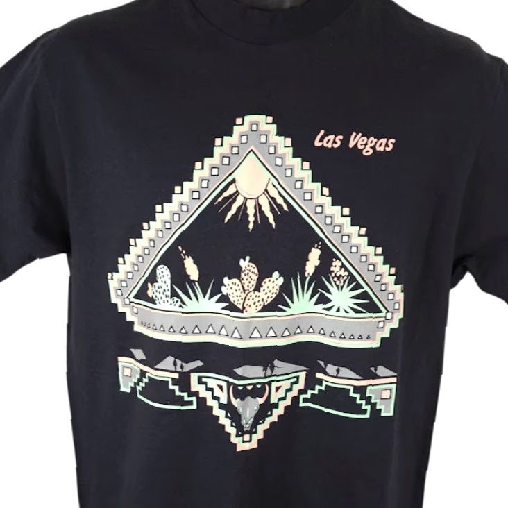 Vintage VINTAGE Las Vegas T Shirt Mens Size Medium Black 80s 90s Southwest Made In USA Size US M / EU 48-50 / 2 - 2 Thumbnail