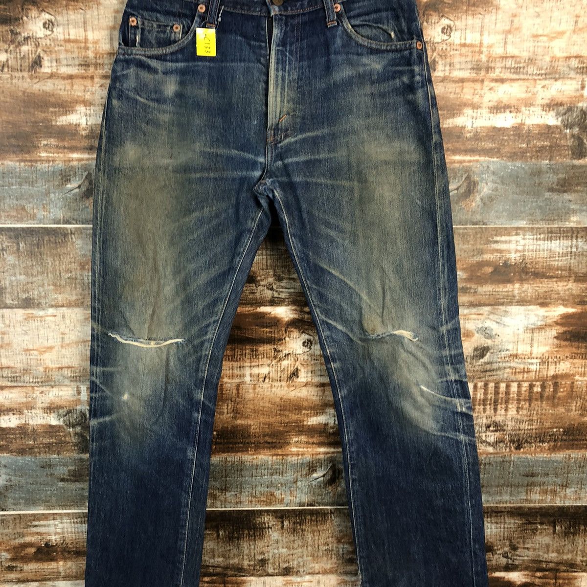 Levi's DLL Levis 505 Big E Blue Distressed Denim Pants #C133 Size US 30 / EU 46 - 5 Thumbnail