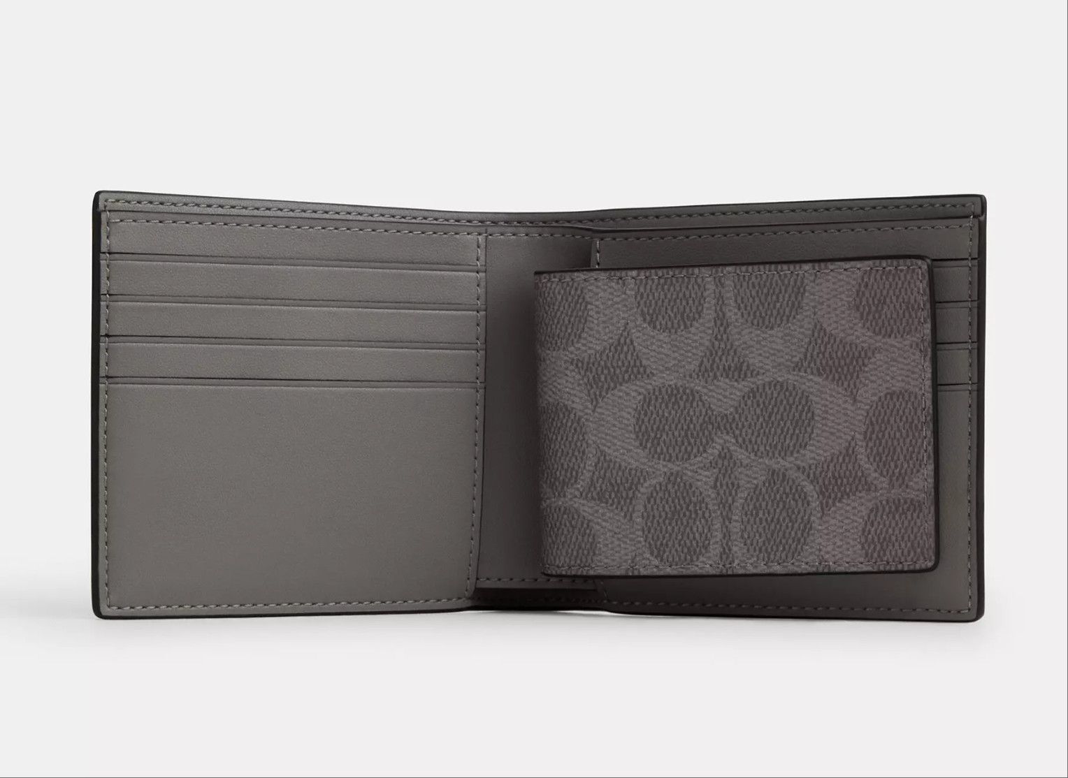 3-In-1 Wallet In Signature Canvas With Patches CCG27