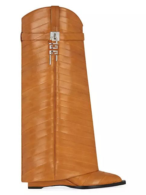 Givenchy o1srvl11e1124 Shark Lock Cowboy Boots in Tan Size US 8 / IT 38 - 1 Thumbnail