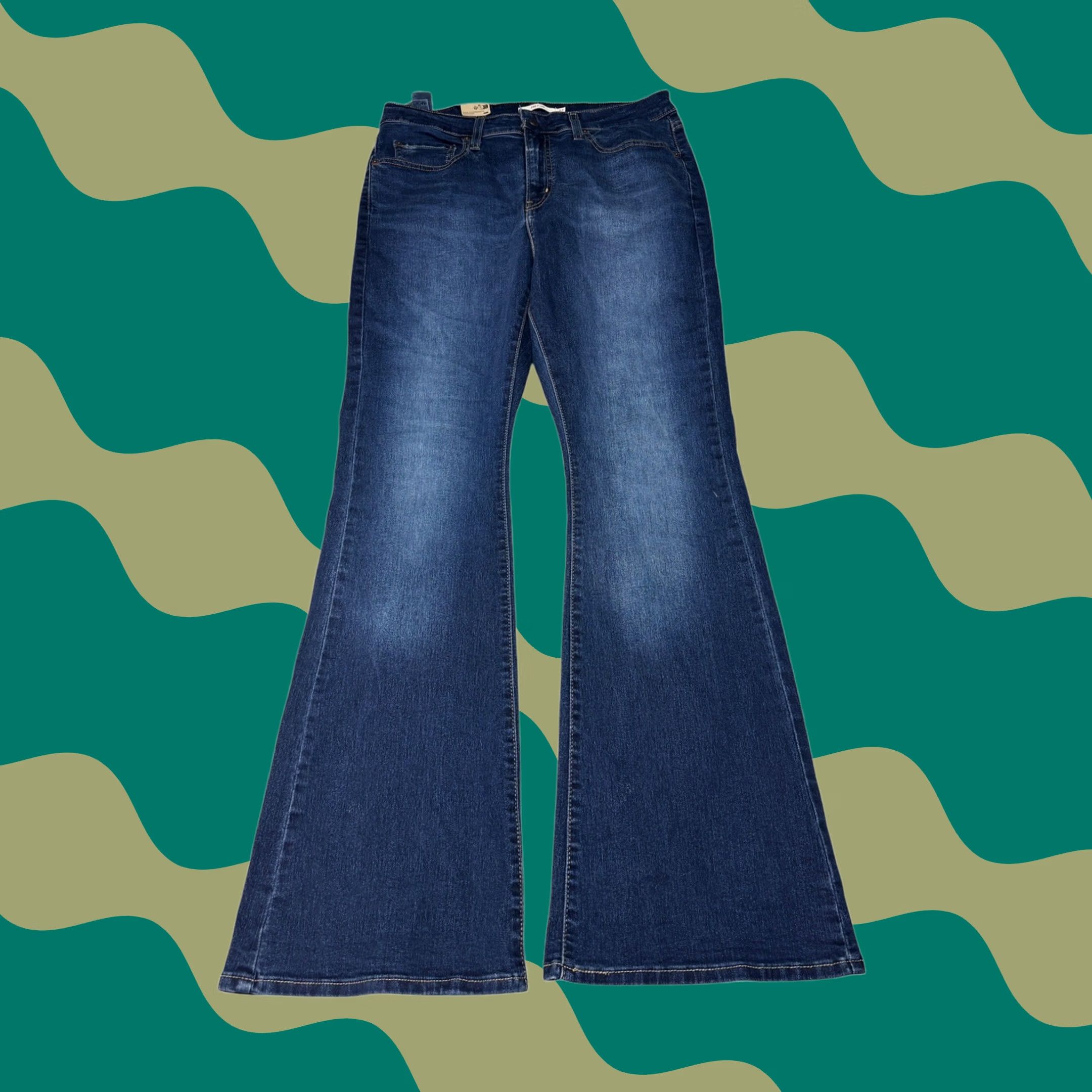 Levi's Levis 726 High Rise Flare Jeans Womens W32 L32 Dark Wash Blue Denim NWT Size 24" / US 00 / IT 34 - 1 Thumbnail