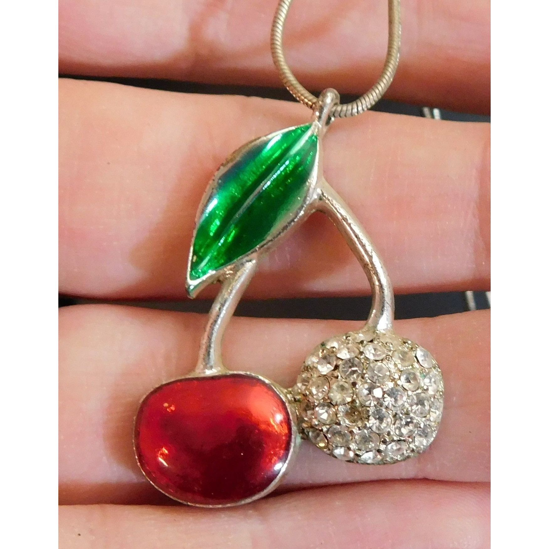 Other Icing Y2K Rockabilly Rhinestone Cherry Necklace Size ONE SIZE - 4 Thumbnail