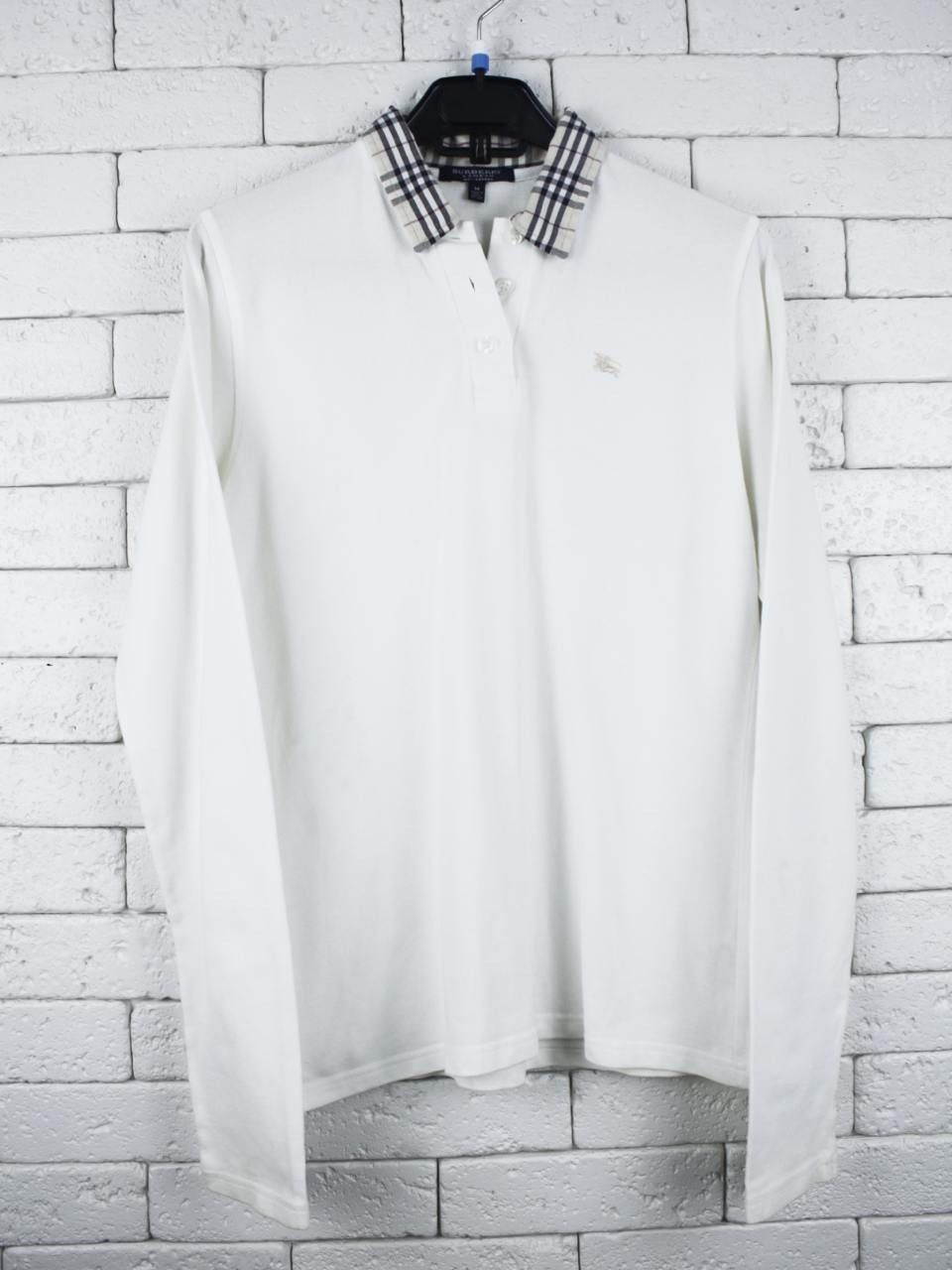 Burberry Burberry London White Polo Shirt Long Sleeve Vintage Size US M / EU 48-50 / 2 - 1 Thumbnail