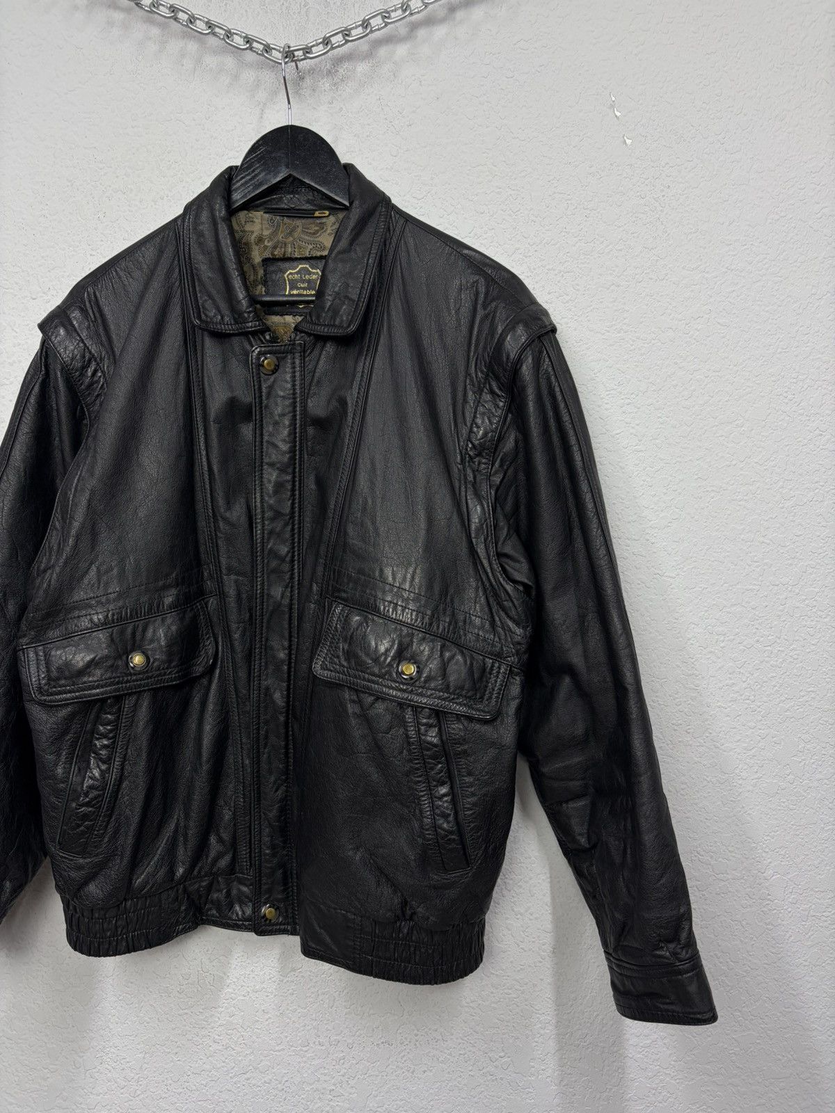 Hedi Slimane Vintage Black Leather Fringe Biker Transformer Vest Jacket Size US L / EU 52-54 / 3 - 8 Thumbnail