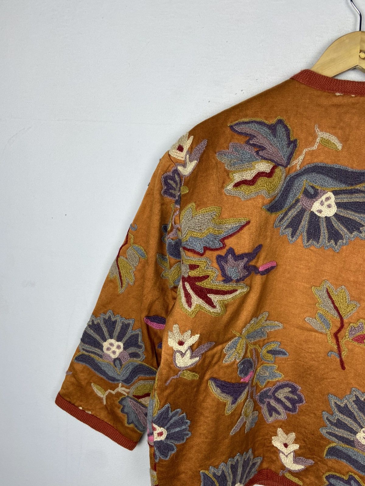 Japanese Brand VINTAGE BOHO EMBROIDERED FOLK ART ETHNUV HIPPIE Size L / US 10 / IT 46 - 8 Thumbnail