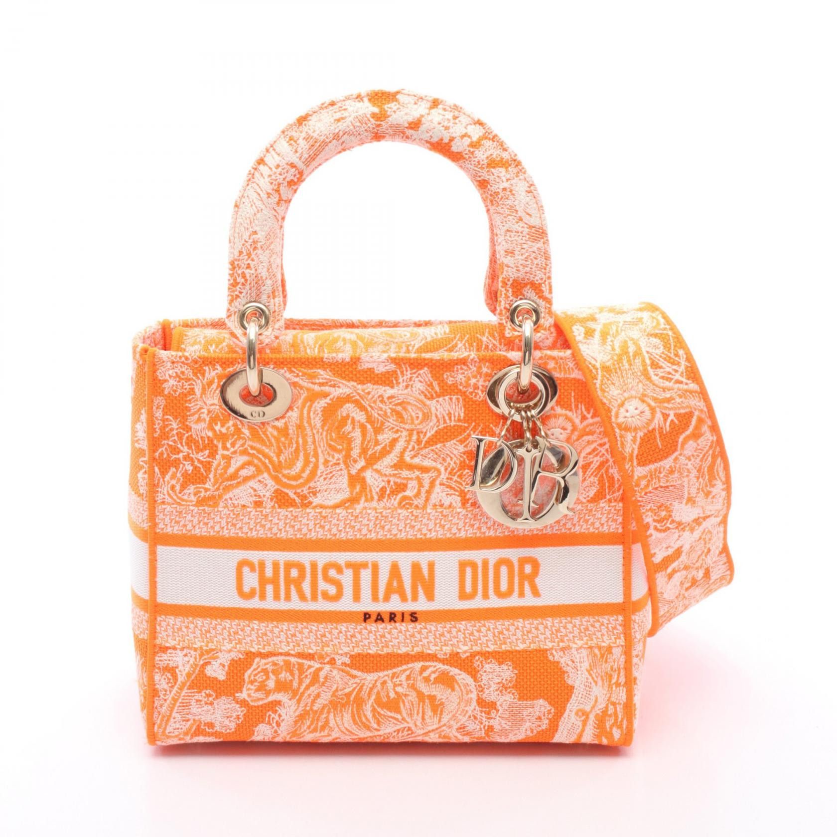 Dior Dior Dior LADY D-LITE Canvas 2way Handbag Textile Handbag DUTY FREE for USA Size ONE SIZE - 1 Thumbnail