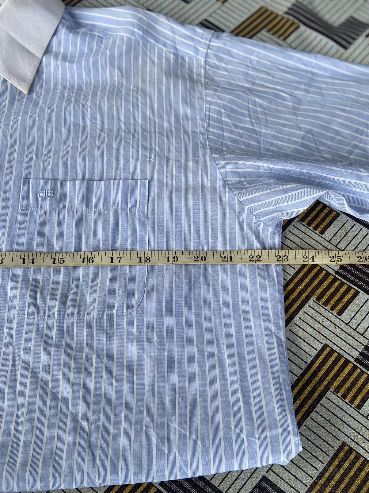 Japanese Brand AUTHENTIC Balenciaga stripe white/blue Size US XL / EU 56 / 4 - 7 Thumbnail