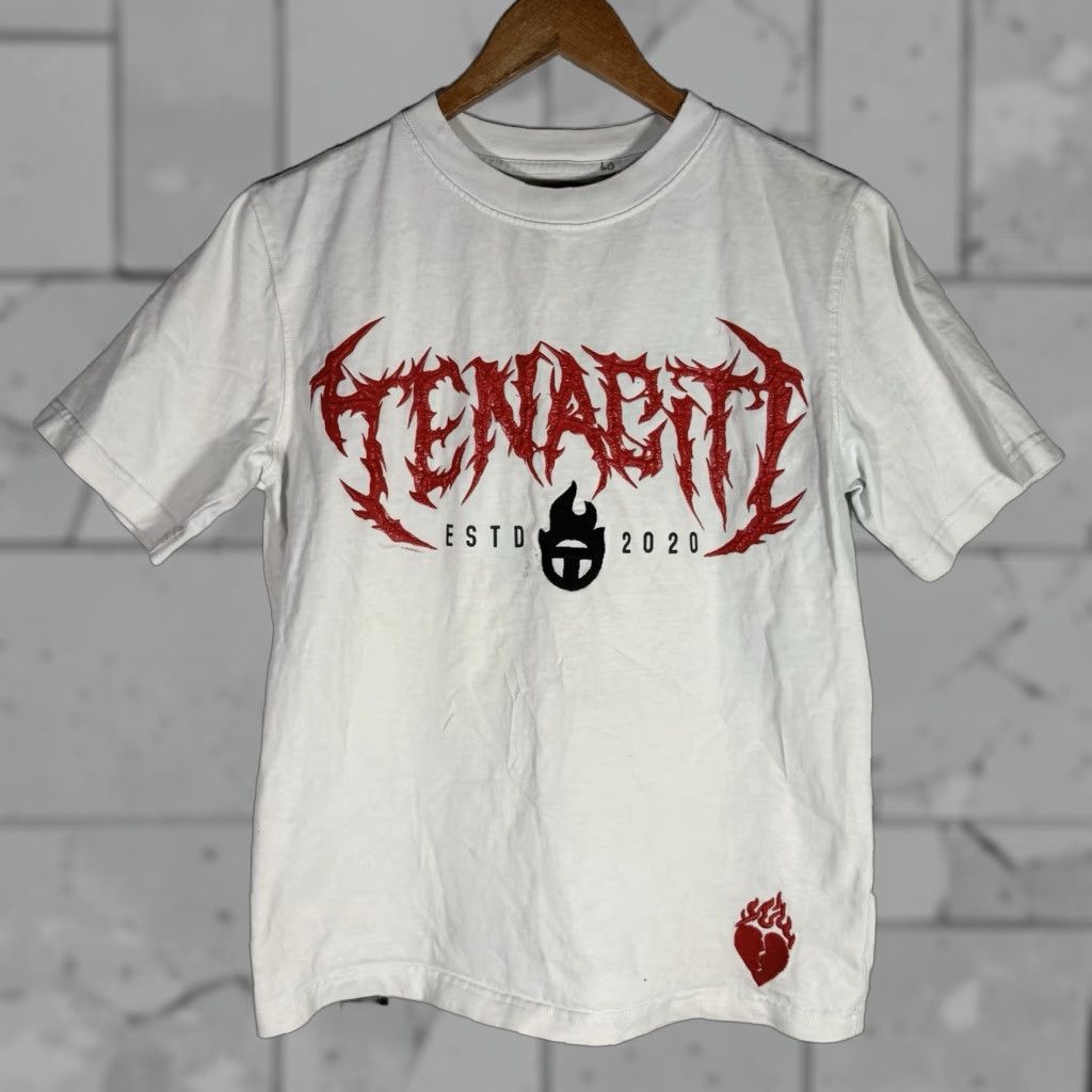 Vintage VINTAGE Tenaciti White 100% Cotton Tee Mens XS Size Graphic Tee White 90s Mens Size US XS / EU 42 / 0 - 1 Thumbnail