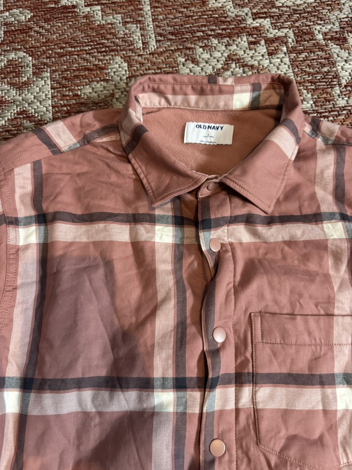Gap Gap Plaid Pink and Grey Warm Flannel Shirt L Size US L / EU 52-54 / 3 - 3 Thumbnail