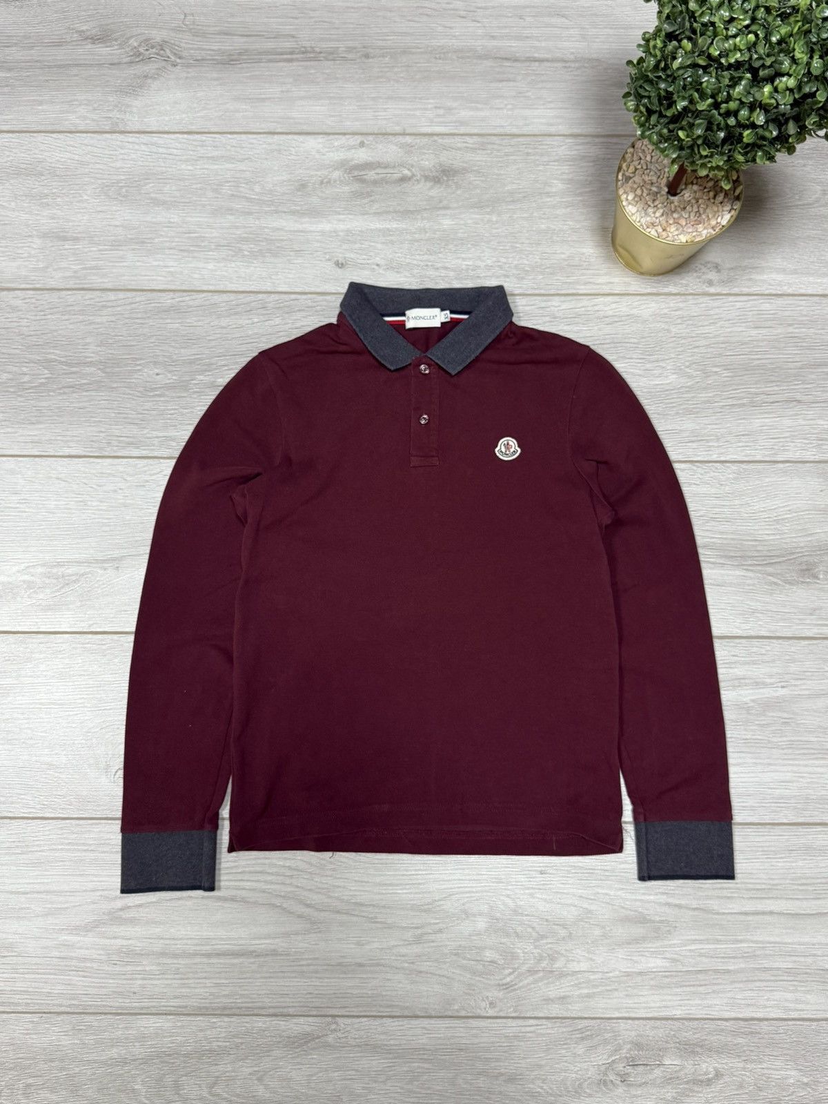 Moncler vintage small logo Maglia Lunga polo longsleeve
