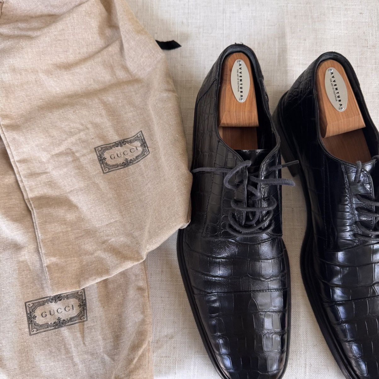 Gucci GUCCI Crocodile Lace Up Oxford-Men's 10.5 US-M to Wide-BLAck Size US 10.5 / EU 43-44 - 16 Thumbnail