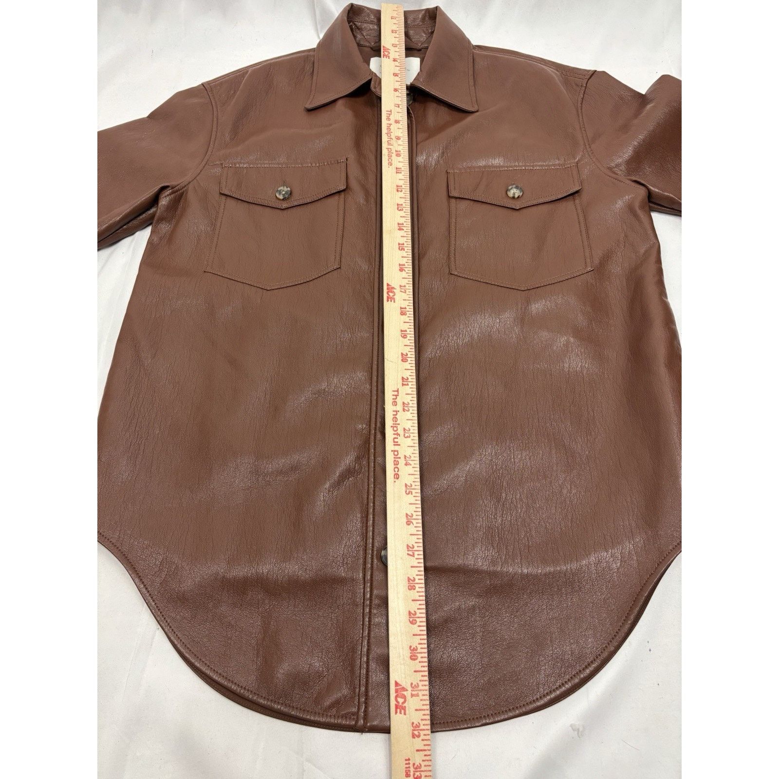 Aritzia Wilfred Aritzia The Ganna Vegan Leather Jacket Cognac Small Size S / US 4 / IT 40 - 4 Thumbnail